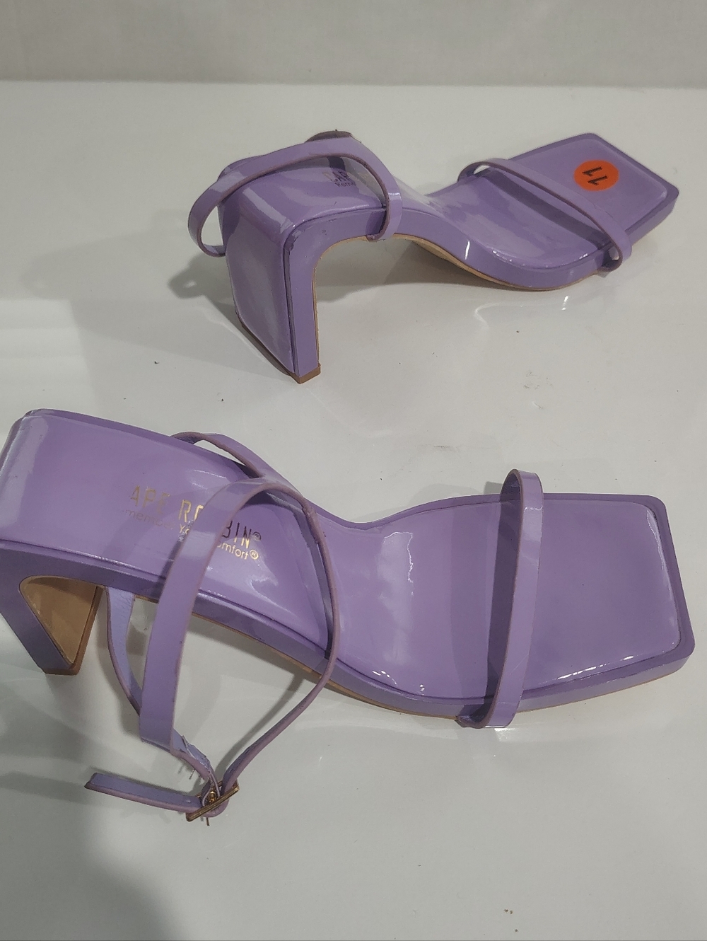 Cape Robin Lavender Patent Square-Toe Strappy Heels - Women 11